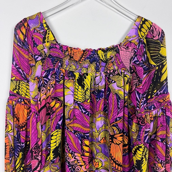 ANTHROPOLOGIE Alexandra Farmer Puff Sleeved Blouse Smocked Pullover‎ Top XS - Picture 7 of 13